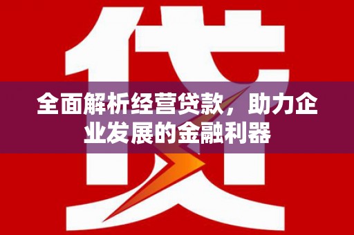 卓资全面解析经营贷款，助力企业发展的金融利器