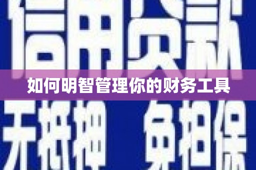 卓资如何明智管理你的财务工具